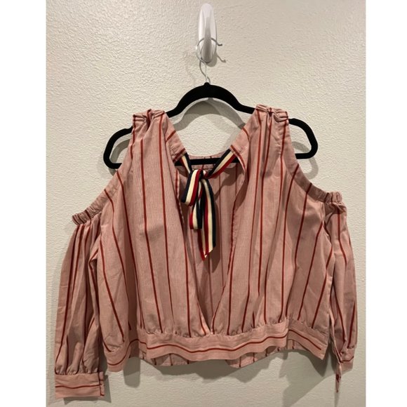 GAGO Burgundy Off Shoulder Open Back Blouse - Picture 3 of 4